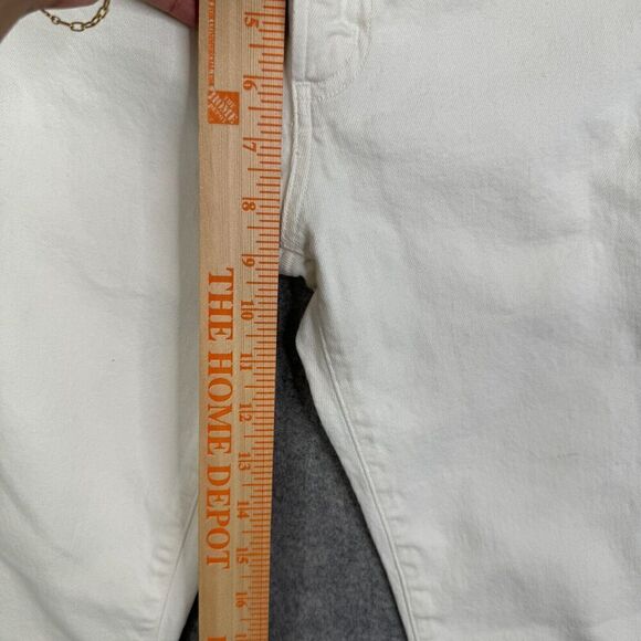 AGOLDE Toni Mid Rise Straight White Destroyed Hem Denim Jeans Size 25 - Picture 6 of 13